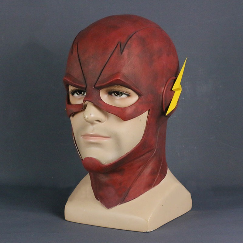 Máscara Cosplay Barry Allen Flash Serie Liga Da Justiça Filme Realista Latex Capuz