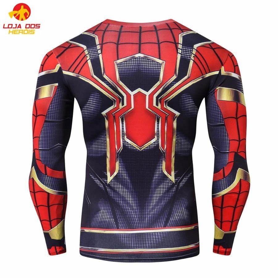 Camisa / Camiseta Hash Guard Compressão Aranha De Ferro - Guerra Infinita Manga Longa - Imagem 2