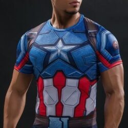 Camisa / Camiseta Capitão América Vingadores Compressão Segunda Pele