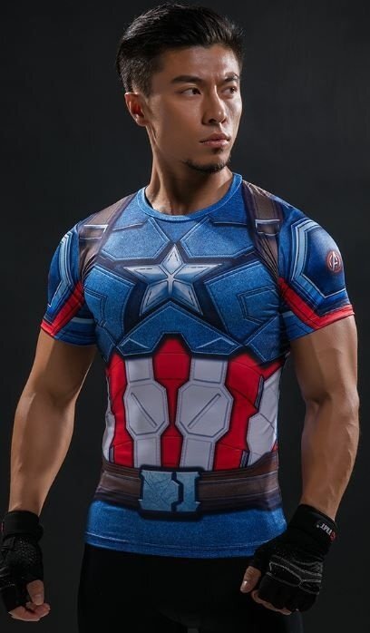 Camisa / Camiseta Capitão América Vingadores Compressão Segunda Pele