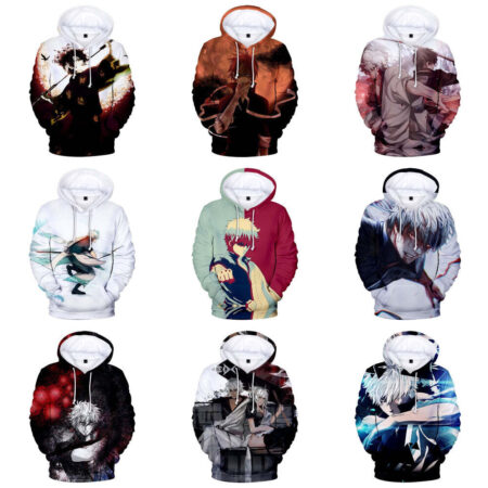 Blusa Jaqueta 3D Full Gintoki Sakata Batalha Anime Gintama Top - Imagem 4