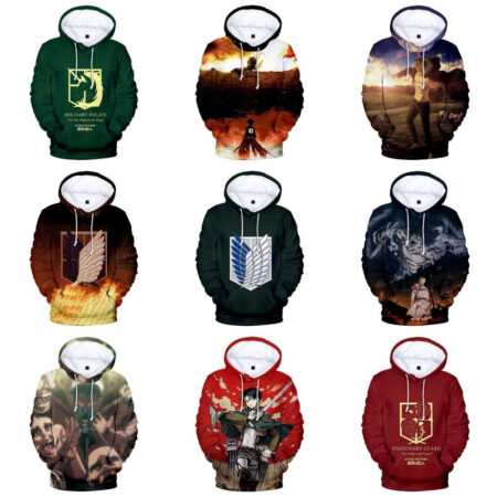 Blusa Jaqueta 3D Full Brigada De Polícia Militar Anime Attack On Titan Top - Imagem 3