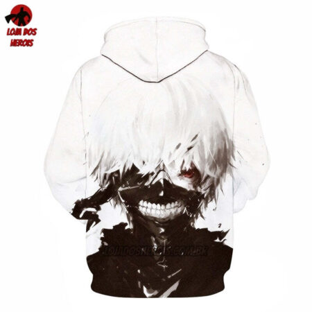 Blusa Jaqueta 3D Anime Tokyo Ghoul Kaneki Clássico Touca Canguru - Imagem 2