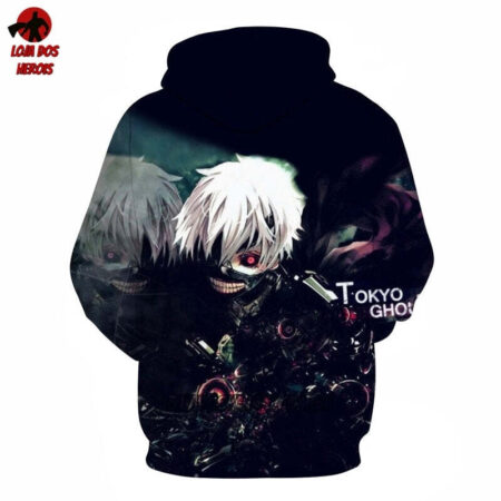 Blusa Jaqueta 3D Anime Tokyo Ghoul Kaneki Touca Canguru - Imagem 2