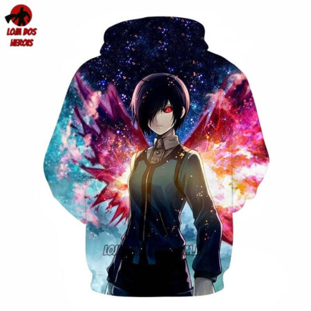 Blusa Jaqueta 3D Touka Transformação Tokyo Ghoul Anime Touca Canguru - Imagem 2