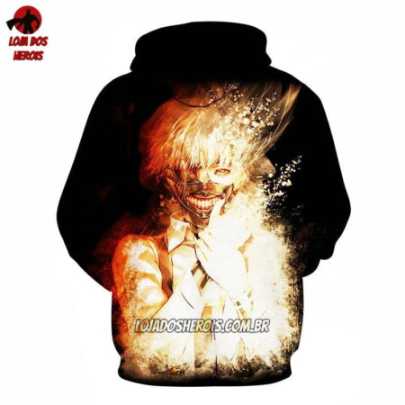 Blusa Jaqueta 3D Anime Tokyo Ghoul Kaneki Iluminado Touca Canguru - Imagem 2