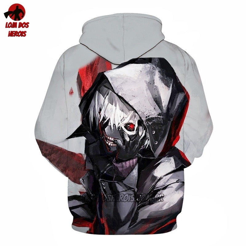 Blusa Jaqueta 3D Kaneki Ken Encapuzado Tokyo Ghoul:Re Anime Touca Canguru - Imagem 2