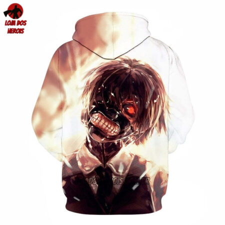 Blusa Jaqueta 3D Kaneki Ken Máscara Tokyo Ghoul:Re Anime Touca Canguru - Imagem 2