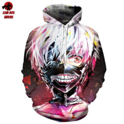 Blusa Jaqueta 3D Anime Tokyo Ghoul Kaneki Mascarado Touca Canguru