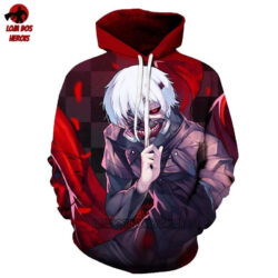 Blusa Jaqueta 3D Kaneki Forma Quinx Tokyo Ghoul:Re Anime Touca Canguru