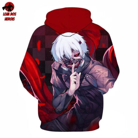 Blusa Jaqueta 3D Kaneki Forma Quinx Tokyo Ghoul:Re Anime Touca Canguru - Imagem 2