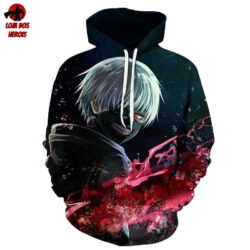 Blusa Jaqueta 3D Kaneki Transformação Tokyo Ghoul:Re Anime Touca Canguru