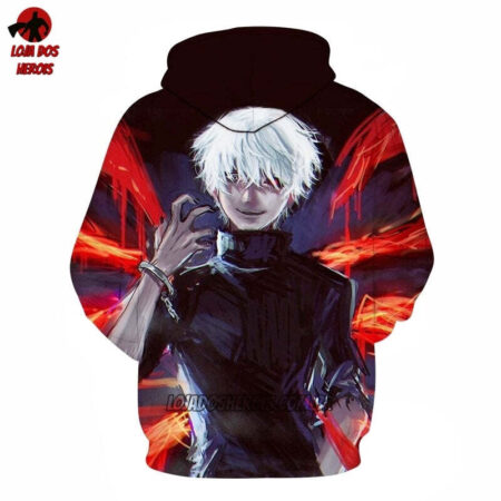 Blusa Jaqueta 3D Kaneki Algemado Tokyo Ghoul:Re Anime Touca Canguru - Imagem 2
