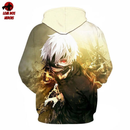 Blusa Jaqueta 3D Anime Tokyo Ghoul Kaneki Ken Touca Canguru - Imagem 2