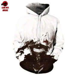 Blusa Jaqueta 3D Anime Tokyo Ghoul Kaneki Clássico Touca Canguru