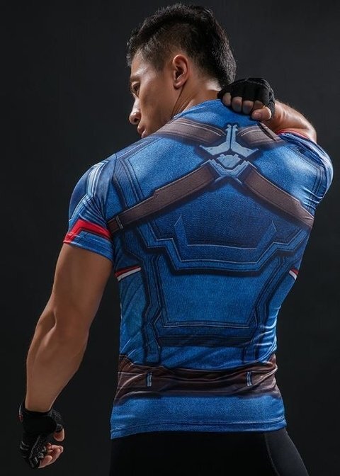 Camisa / Camiseta Capitão América Vingadores Compressão Segunda Pele - Imagem 2