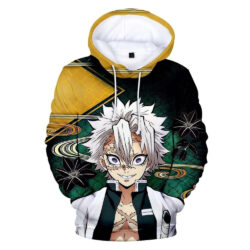 Blusa Jaqueta 3D Full Sanemi Shinazugawa Anime Demon Slayer Top