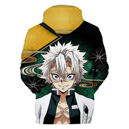 Blusa Jaqueta 3D Full Sanemi Shinazugawa Anime Demon Slayer Top - Imagem 2