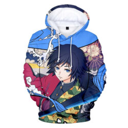 Blusa Jaqueta 3D Full Tomioka Batalha Anime Demon Slayer Top