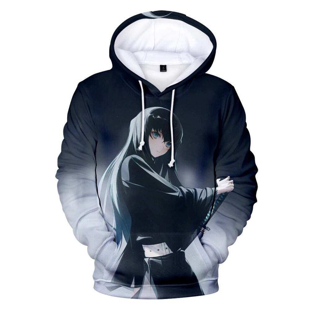Blusa Jaqueta 3D Full Muichiro Tokito Hashira Anime Demon Slayer Top