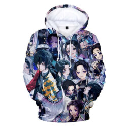 Blusa Jaqueta 3D Full Tomioka e Shinobu Hashiras Anime Demon Slayer Top