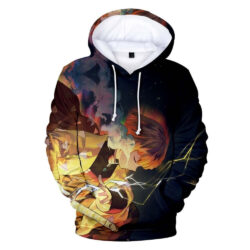 Blusa Jaqueta 3D Full Zenitsu Batalha Anime Demon Slayer Top