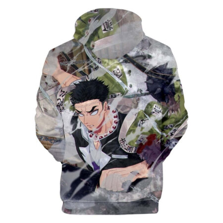 Blusa Jaqueta 3D Full Gyomei Himejima Hashira Anime Demon Slayer Top - Imagem 2