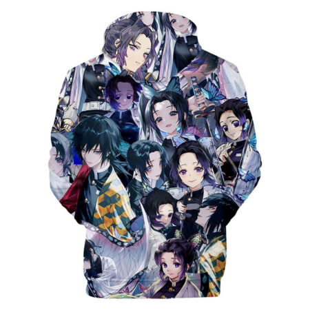 Blusa Jaqueta 3D Full Tomioka e Shinobu Hashiras Anime Demon Slayer Top - Imagem 2