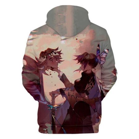 Blusa Jaqueta 3D Full Shinobu Hashira Anime Demon Slayer Top - Imagem 2