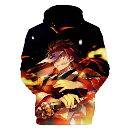 Blusa Jaqueta 3D Full Tanjiro Batalha Anime Demon Slayer Top - Imagem 2