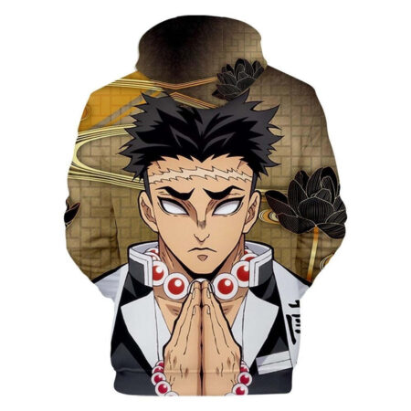 Blusa Jaqueta 3D Full Gyomei Himejima Anime Demon Slayer Top - Imagem 2