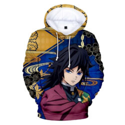 Blusa Jaqueta 3D Full Tomioka Hashira da Água Anime Demon Slayer Top