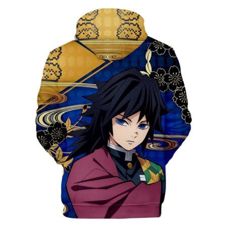Blusa Jaqueta 3D Full Tomioka Hashira da Água Anime Demon Slayer Top - Imagem 2