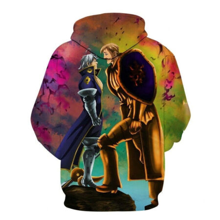 Blusa Jaqueta 3D Full Escanor Vs Estarossa Nanatsu No Taizai Anime Top - Imagem 2