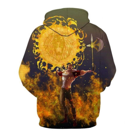 Blusa Jaqueta 3D Full Escanor Cruel Sun Nanatsu No Taizai Anime Top - Imagem 2