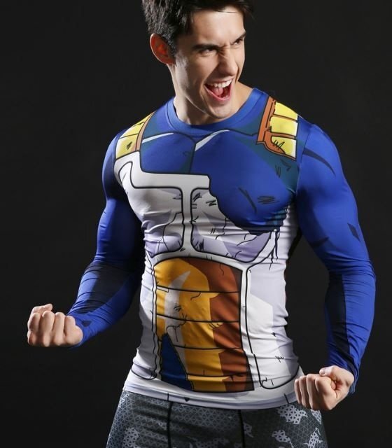 Camisa / Camiseta Hash Guard Vegeta Batalha Manga Compressão - Imagem 3