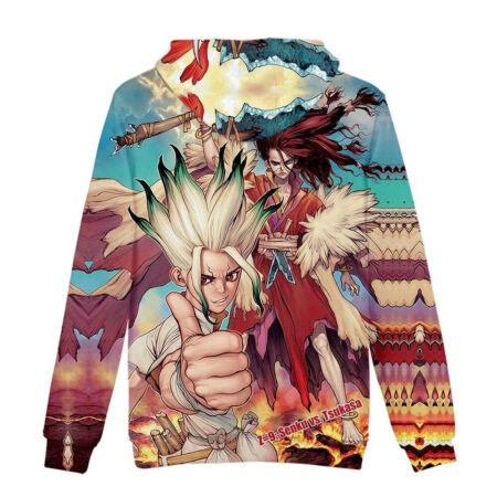 Blusa Jaqueta 3D Full Senku Vs Tsukasa Dr. Stone Anime Top - Imagem 2