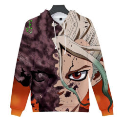 Blusa Jaqueta 3D Full Senku Metade Pedra Dr. Stone Anime Top