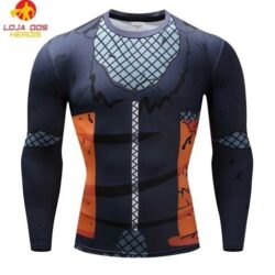Camisa / Camiseta Hash Guard Naruto Uzumaki Batalha - Manga Longa Compressão