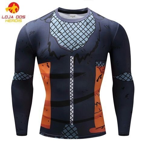 Camisa / Camiseta Hash Guard Naruto Uzumaki Batalha - Manga Longa Compressão - Imagem 5