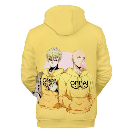Blusa Jaqueta 3D Full Genos e Saitama Anime One Punch Man Top - Imagem 2