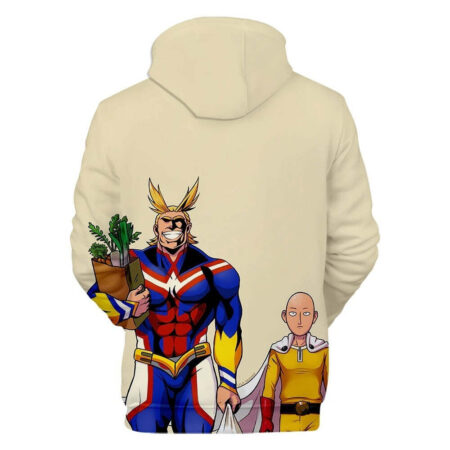 Blusa Jaqueta 3D Full Crossover All Might e Saitama Anime One Punch Man Top - Imagem 2