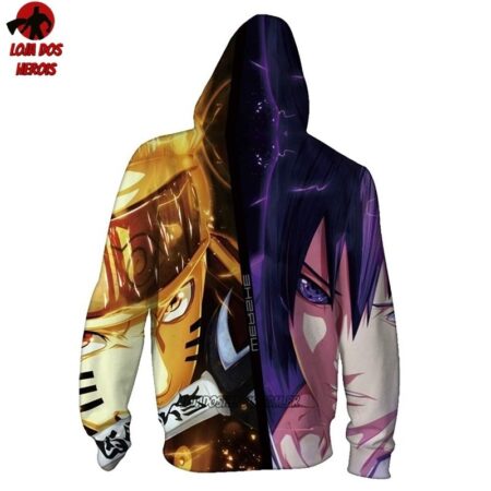 Jaqueta Blusa Moletom Naruto Vs Sasuke Uchiha Anime Shippuden - Image 2