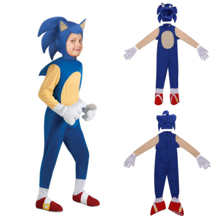 Fantasia Sonic Filme Infantil Traje Crianças Cosplay Realista Ouriço