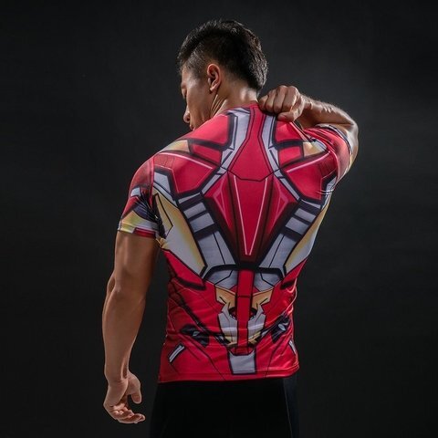 Camisa / Camiseta Hash Guard Homem de Ferro Filme 3 Compressão - Imagem 2