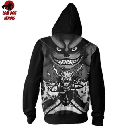 Jaqueta Blusa Moletom Kyuubi vs Naruto Clássico Anime Shippuden - Image 3