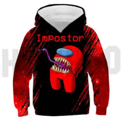 Blusa Jaqueta 3D Full Avatar Vermelho Impostor Among Us Game Top