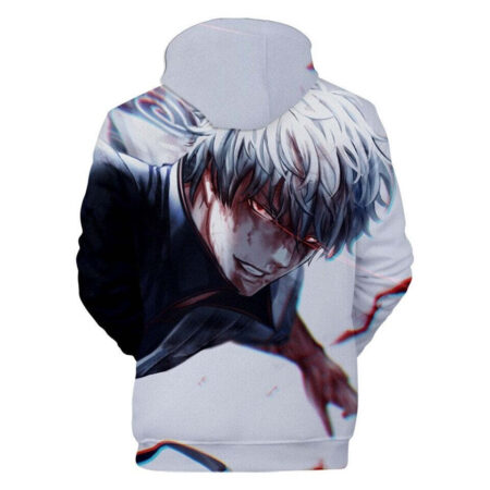 Blusa Jaqueta 3D Full Gintoki Sakata Batalha Anime Gintama Top - Imagem 2