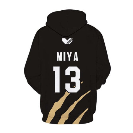 Blusa Jaqueta 3D Full Atsumu Miya MSBY Black Jackals Haikyuu Anime Top - Imagem 2
