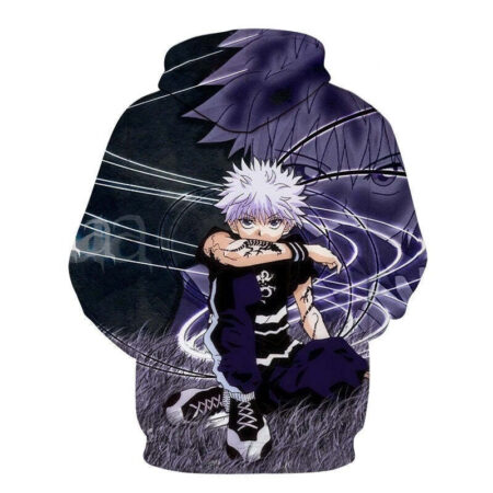 Blusa Jaqueta 3D Full Killua Zoldyck Arte Anime Hunter X Hunter Top - Imagem 2
